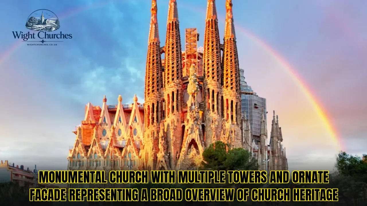 Monumental church with multiple towers and ornate facade representing a broad overview of church heritage